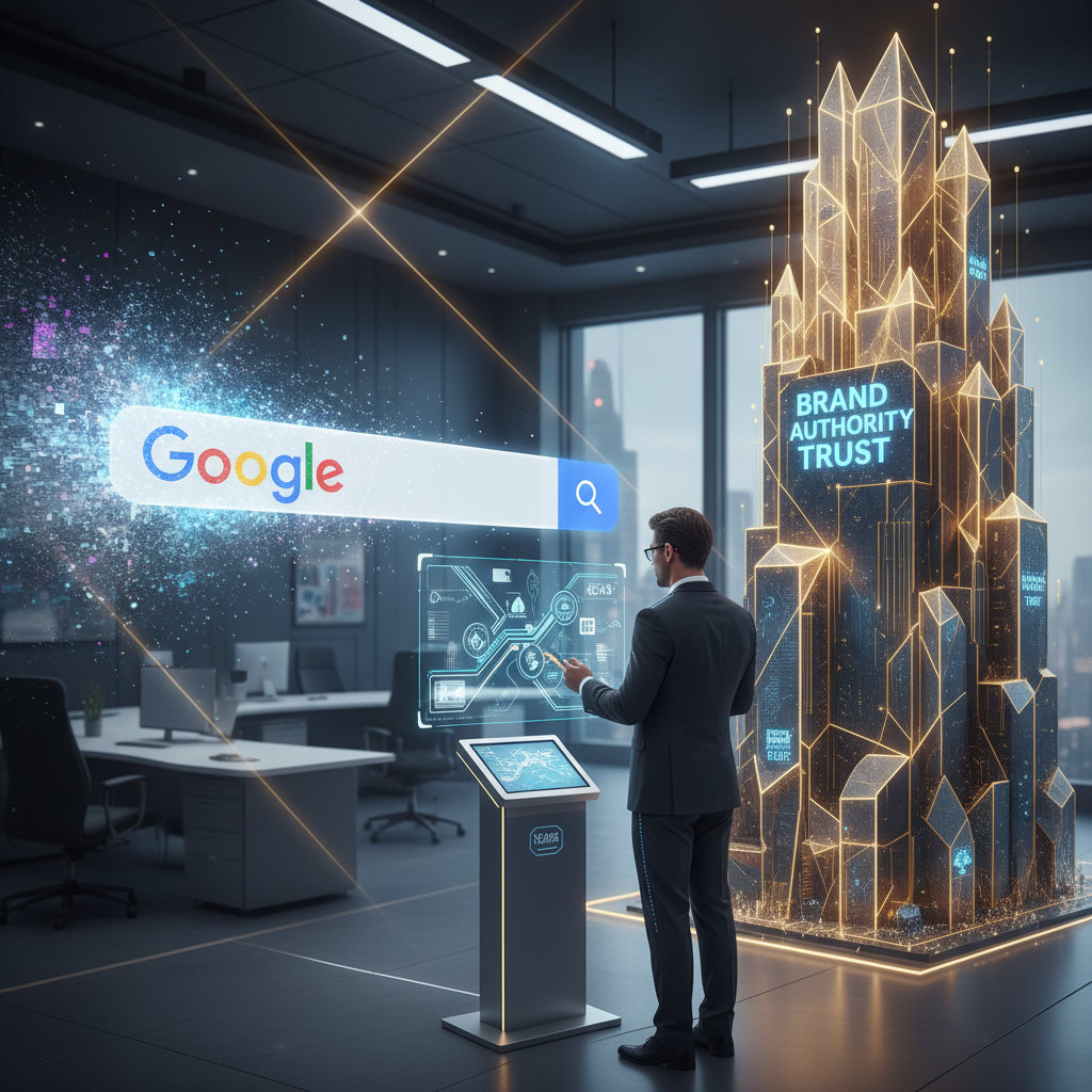 Homme analysant données SEO, structure numérique.